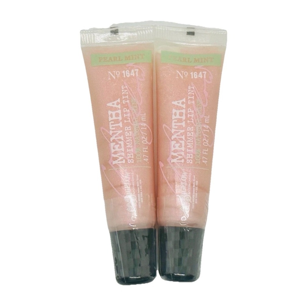 2 C.O. Bigelow Mentha Shimmer Lip Tint Pearl Mint No 1647 Pink Gloss 0.47oz